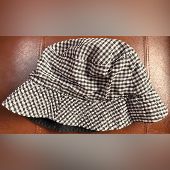 LADIES KATE SPADE NEW YORK Vintage Black White Check Gingham Reverse Bucket Hat main image 4